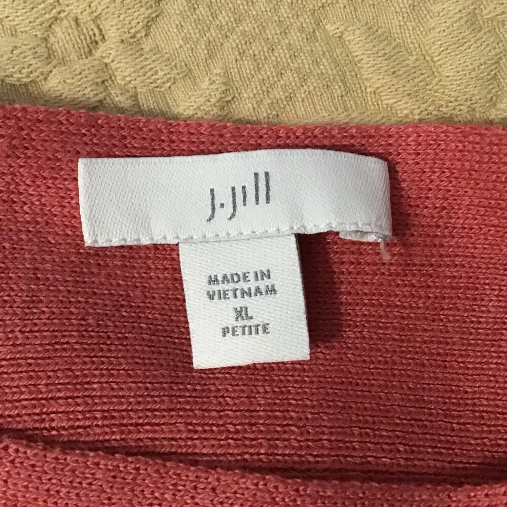 J.Jill Salmon Knit Dolman Cotton Blend Sweater XL petite